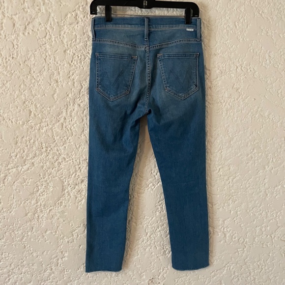 MOTHER Mid Rise Dazzler Ankle Fray Jeans Birds of Paradise Blue Denim Size 27 - Picture 3 of 12